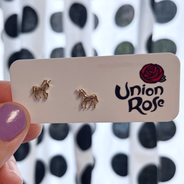 Prancing Unicorn Stud Earrings