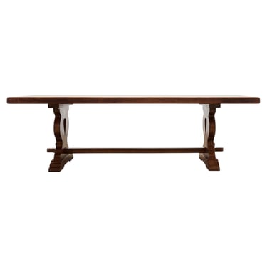 Country French Provincial Oak Trestle Farmhouse Dining Table 8 Ft