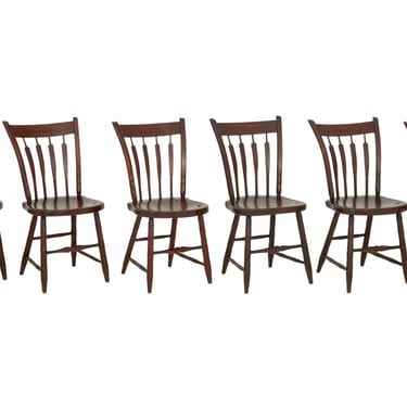 American Slat Back Maple Dining Chairs, 6