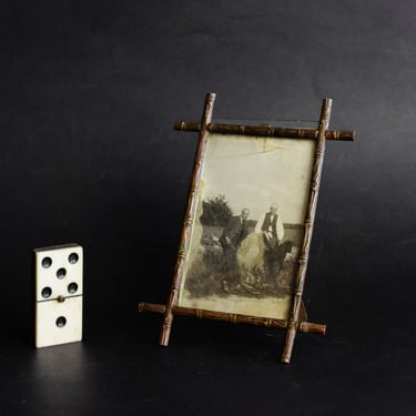 antique french faux bamboo brass photo frame