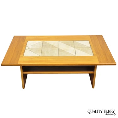 Vintage Gangso Mobler Mid Century Danish Modern Teak Tile Top Coffee Table
