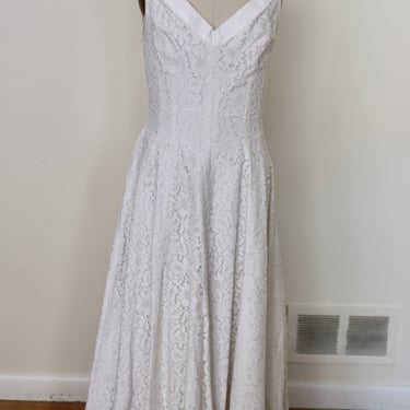 1950's Johnny Herbert Lace A Line Tea Dress