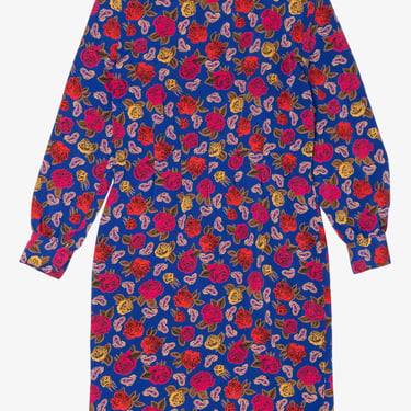 Vintage Ms. Chaus Floral And Paisley Pattern Dress (1980s) 