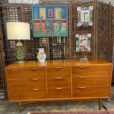 Mid Century Walnut Lowboy Dresser by Harmony House