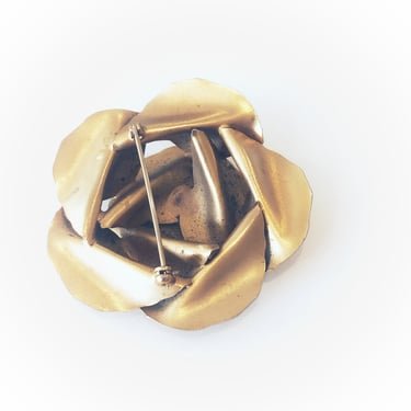 60s midcentury modern leaf brooch, mcm gold tone pin, vintage jewelry mothers day gift for her 