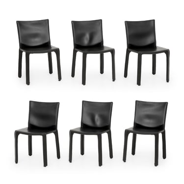 Set of Six Mario Bellini for Cassina "Cab 412" Side Chairs