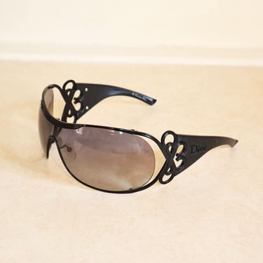 Vintage CHRISTIAN DIOR Mod DIORI 2000 Shield Sunglasses Lady Luxury Pompous Flowers John Galliano Y2K 
