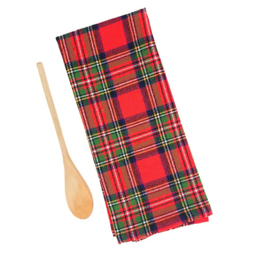Tartan Plaid Flannel Towel: Christmas Kitchen Decor 