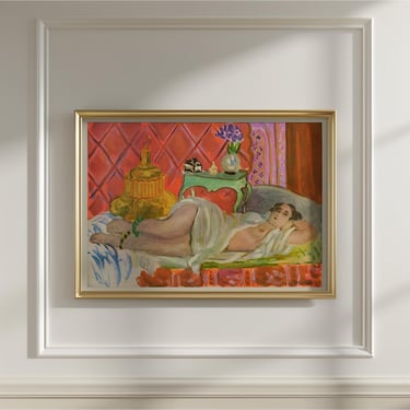 Matisse Art Portrait Print, Lounging Woman, 5x7", 8x10", 11x14", 16x20" Horizontal 