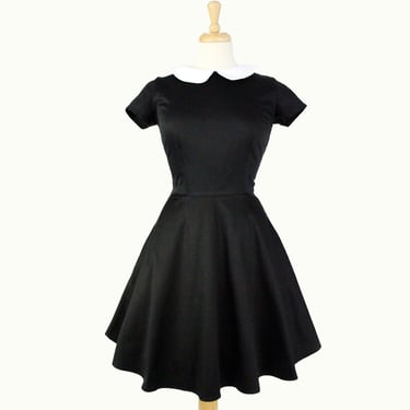 Classic Wednesday Addams  Black Skater  Dress 