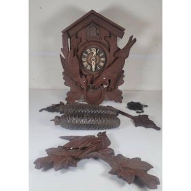 Vintage E Schmeckenbecher Regula Cuckoo Clock Germany Parts Repair Weights 
