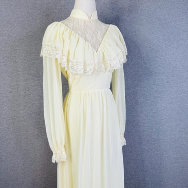 1970 - Gunne Sax STYLE - Cottagecore - Backyard Bride - Prairie - Farm Girl - Estimated L 