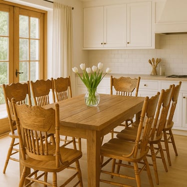 Farmhouse chairs pick  any color you want Vintage wood rustic dining chairs set 6 
