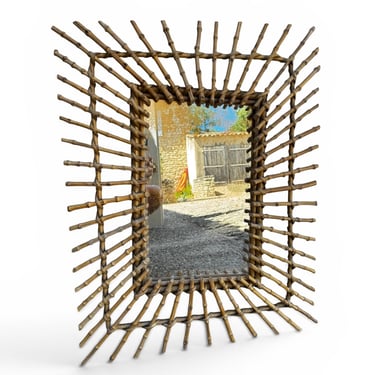 French Bamboo Mirror