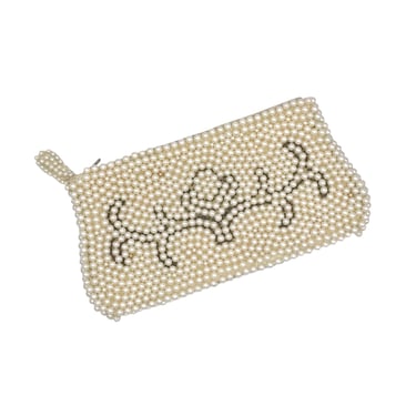 Vintage 1950s 1960s Faux Pearl Beaded Evening Bag, 50s 60s Hand-Beaded Formal Clutch, Vintage Bridal Purse, Made in Japan for La Regale, VFG 