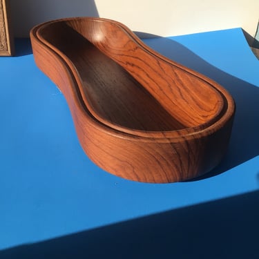 Vintage MCM Dansk Teak Peanut Bowl by Jens Quistgaard — Swanky and Rare 