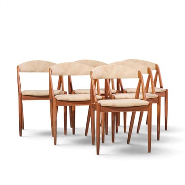 Kai Kristiansen Model 31 Mid Century Danish Teak Dining Chairs - Set of 6 - mcm 
