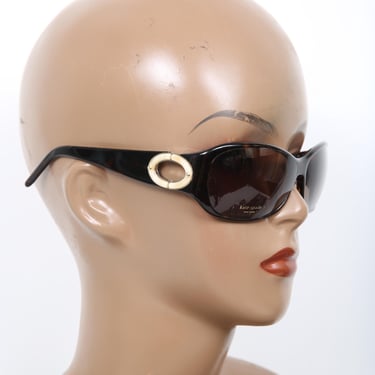 Kate Spade Dark Brown Tortoiseshell Sunglasses Summer Pool Beach Resort Vacation Streetwear Made in Italy 
