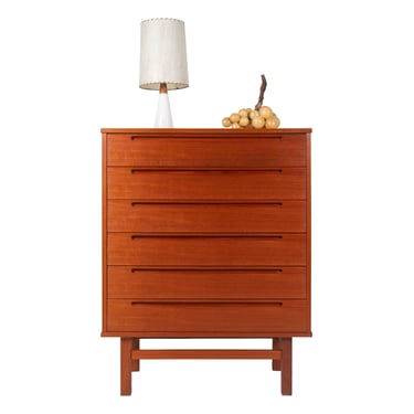 Torring HJN Møbler | Danish Teak 6-Drawer Highboy Dresser by Nils Jonsson