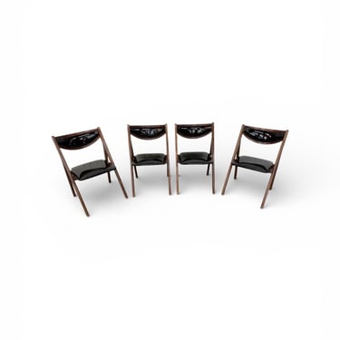 Mid-Century Modern Stakmore Folding Dining Chairs - Set of 4 
