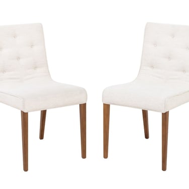 Pair of Wittmann "Leslie" White Upholstered Side Chairs