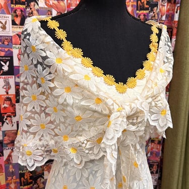 1970s Daisy Dress & Shawl - XS 
