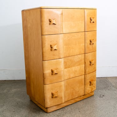 Mid Century Modern Highboy Dresser Maple 4 Drawer Heywood Wakefield Rio Vintage