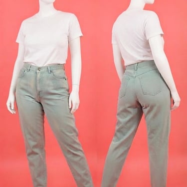 Vintage 1990s Sage Green Denim Jeans Size 31 x 29 