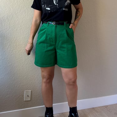 90s Green Ralph Lauren Shorts 90s High Waisted Shorts Vintage Ralph Lauren Cotton Denim Shorts 90s Ralph Lauren Shorts Green High Waist 