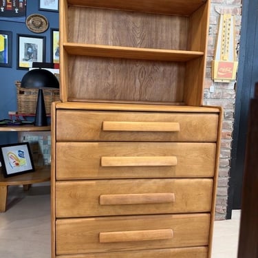 Early Heywood Wakefield Desk/Chest w/ bookcase top