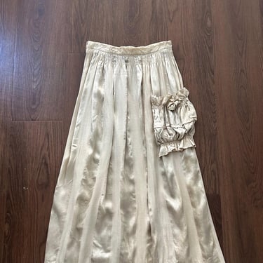 Edwardian antique skirt . 1910s striped silk satin skirt . size small to s/m 