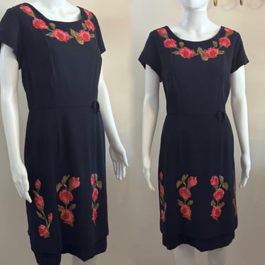 Vintage 1960’s Blue Shift Dress Small 