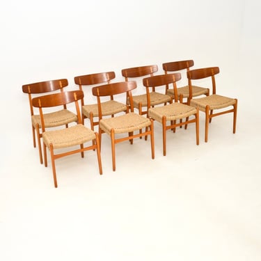 Set of Eight Danish Vintage CH-23 Dining Chairs by Hans Wegner for Carl Hansen