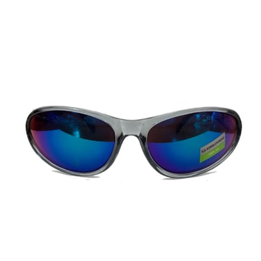 Vintage Y2K Dark Blue Wraparound Sunglasses 