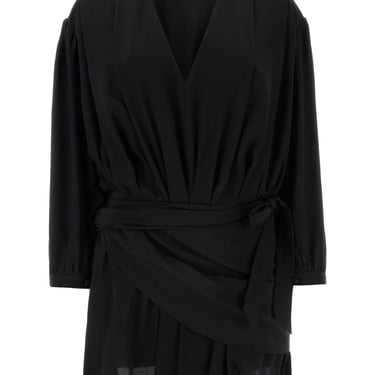 Balenciaga Women Black Crepe Mini Dress