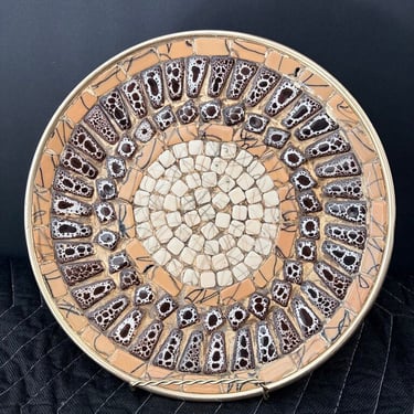 Mid century modern mosaic dish-10 inch