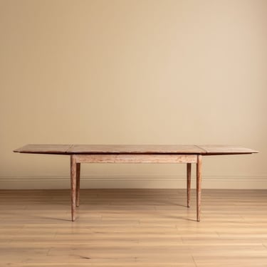 Mid-Century Cerused Oak Draw-Leaf Dining Table, France, 1950's