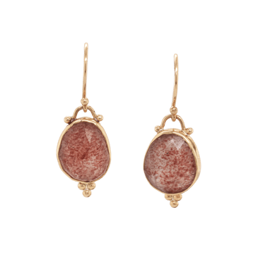 Strawberry Quartz Dangle Earrings