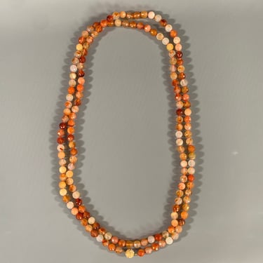 NO BRAND Orange Tan Stone Necklace