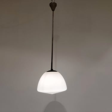 Antique opaline pendant lights 1930s - art deco hallway light - copper and opaline art deco lamp - art deco pendant - art deco design 