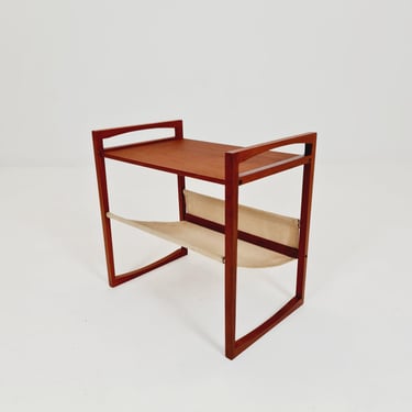 Mid century Danish teak magazine rack - side table by Kai Kristiansen for Sika Mobler, 1960s 