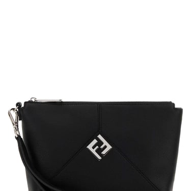 Fendi Men Black Leather Clutch