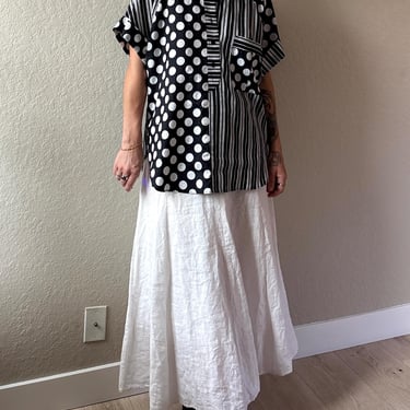 90s Funky Geometric Top 90s Striped Polka Dot Top Black White Geometric Top Vintage AC Sport Top Vintage Monochrome Top 90s Top 