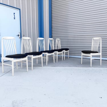 1990s Mid Century Vinyl Dining Chairs- Set of 6 