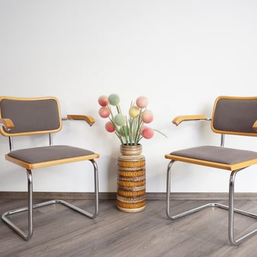 Set of 2 Vintage B32 Cesca Armchairs / Marcel Breuer Design / Bene Italy / 80s / Mid Century Modern / Bauhaus Design / Space Age / Atomic 