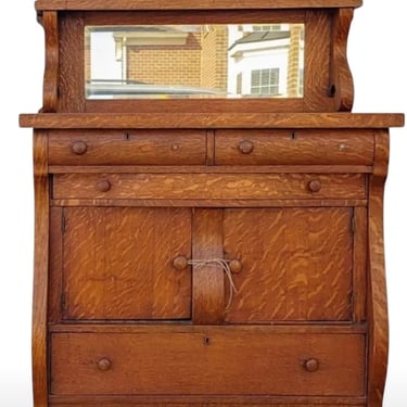Antique Empire Buffet with Mirror, Sideboard, Traditional, Modern, Dining Room, Living Room, Kitchen, Entryway, Painted Furniture, Farmhouse 