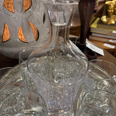 Vintage Sevre France crystal decanter with TWA award etching