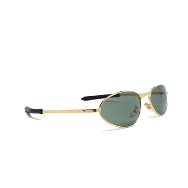 Authentic Vintage 90s Gold Wire Frame Triangular Sunglasses 