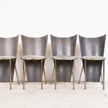 Vintage dining chairs by Frans Van Praet, set of 4 - vintage dining chairs - mid century modern - design dining chairs 