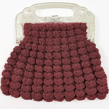 1940s Maroon Bird Clutch